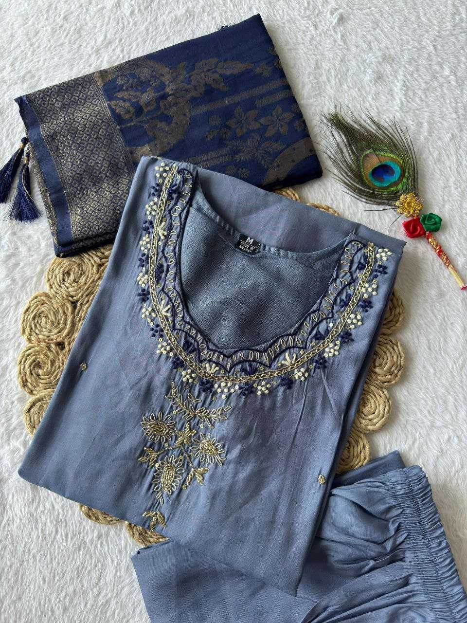Premium Roman Silk Designer Ladies Kurti - MYLUXURY LANE ENTERPRISE
